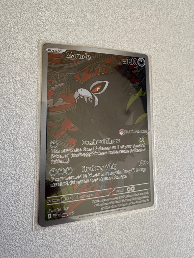 Zarude Pokemon Center Stamped Promo Card Pitch Black - Near Mint