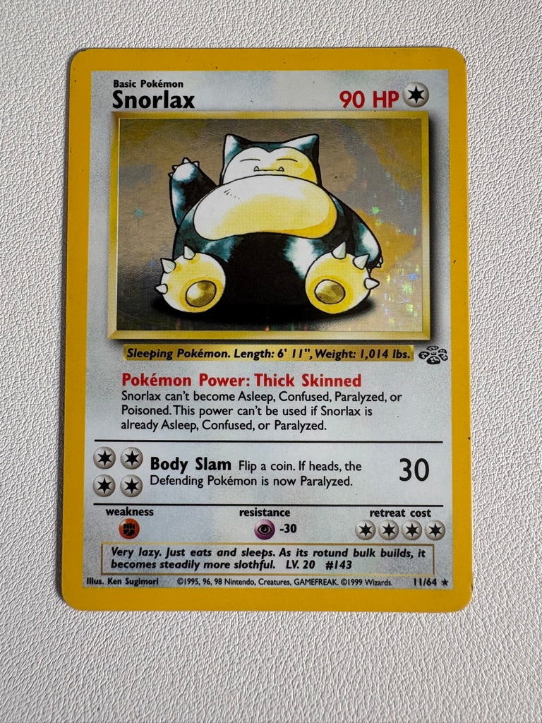 Snorlax Jungle Holo Rare Card WOTC 11/64 LP Condition