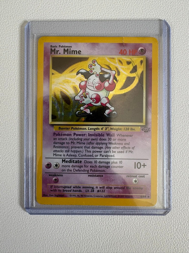 Mr. Mime Jungle Holo Card 6/64 Unlimited Rare MP/HP Condition