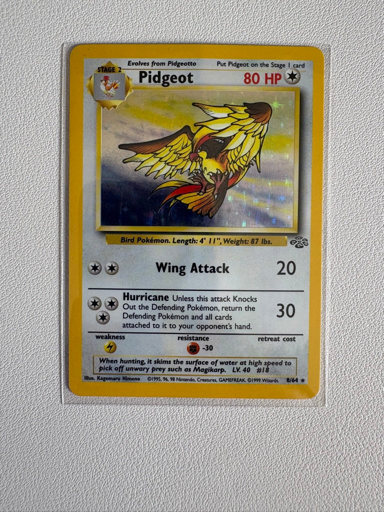 Pidgeot Holo Foil Rare Card 8/64 WOTC Jungle Unlimited 1999 NM-LP