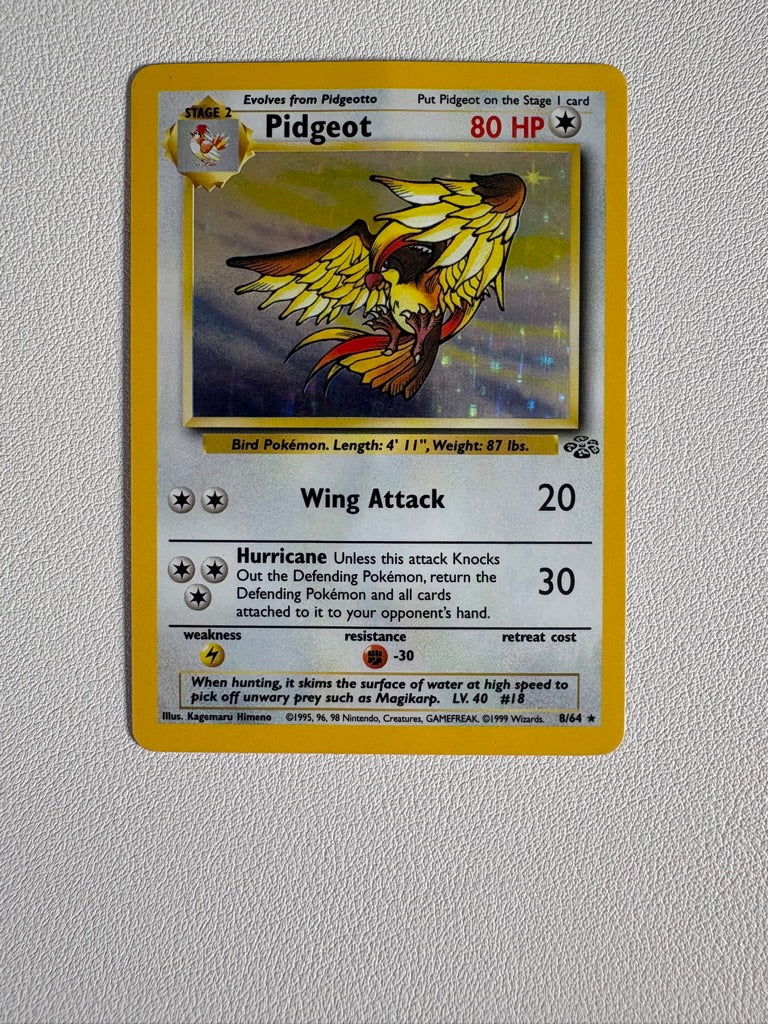 Pidgeot Holo Foil Rare Card 8/64 WOTC Jungle Unlimited 1999 NM-LP