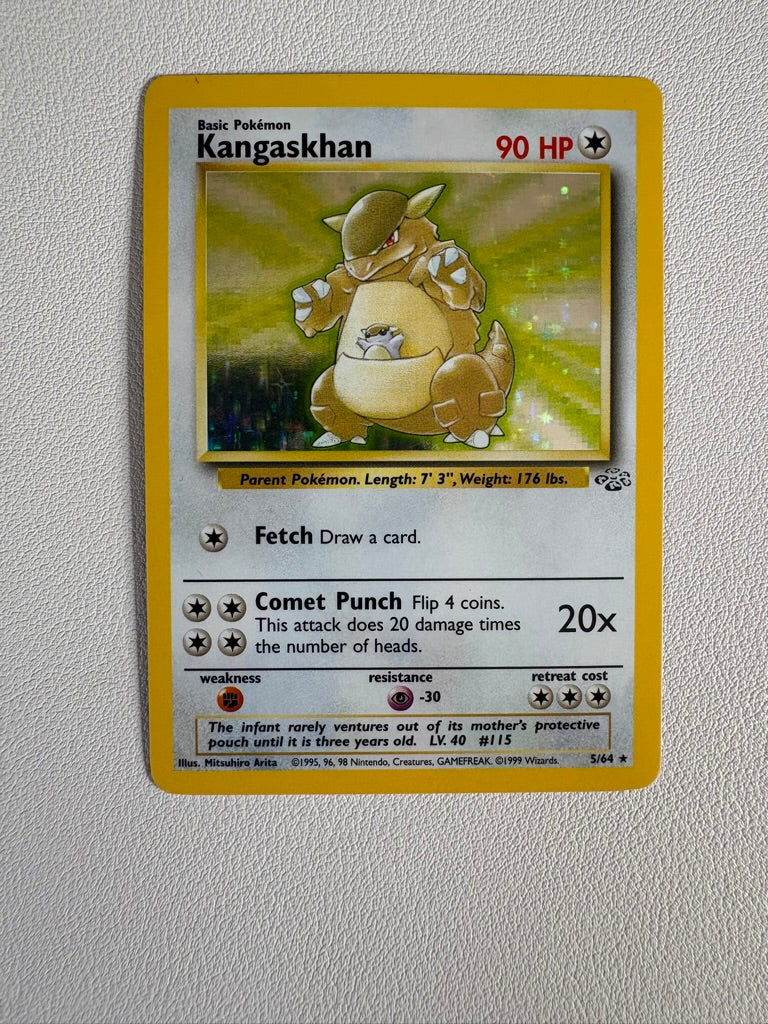 Jungle Kangaskhan Card 5/64 Rare Holo, Vintage 1999 WOTC Near Mint