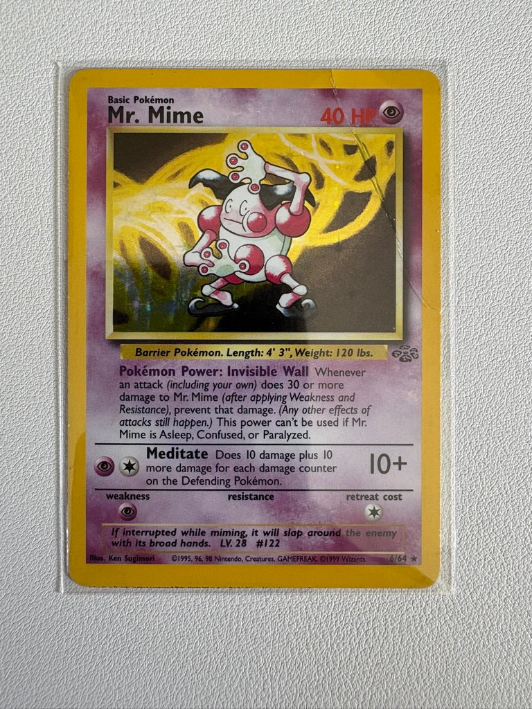 Mr. Mime Jungle Holo Card 6/64 Unlimited Rare MP/HP Condition