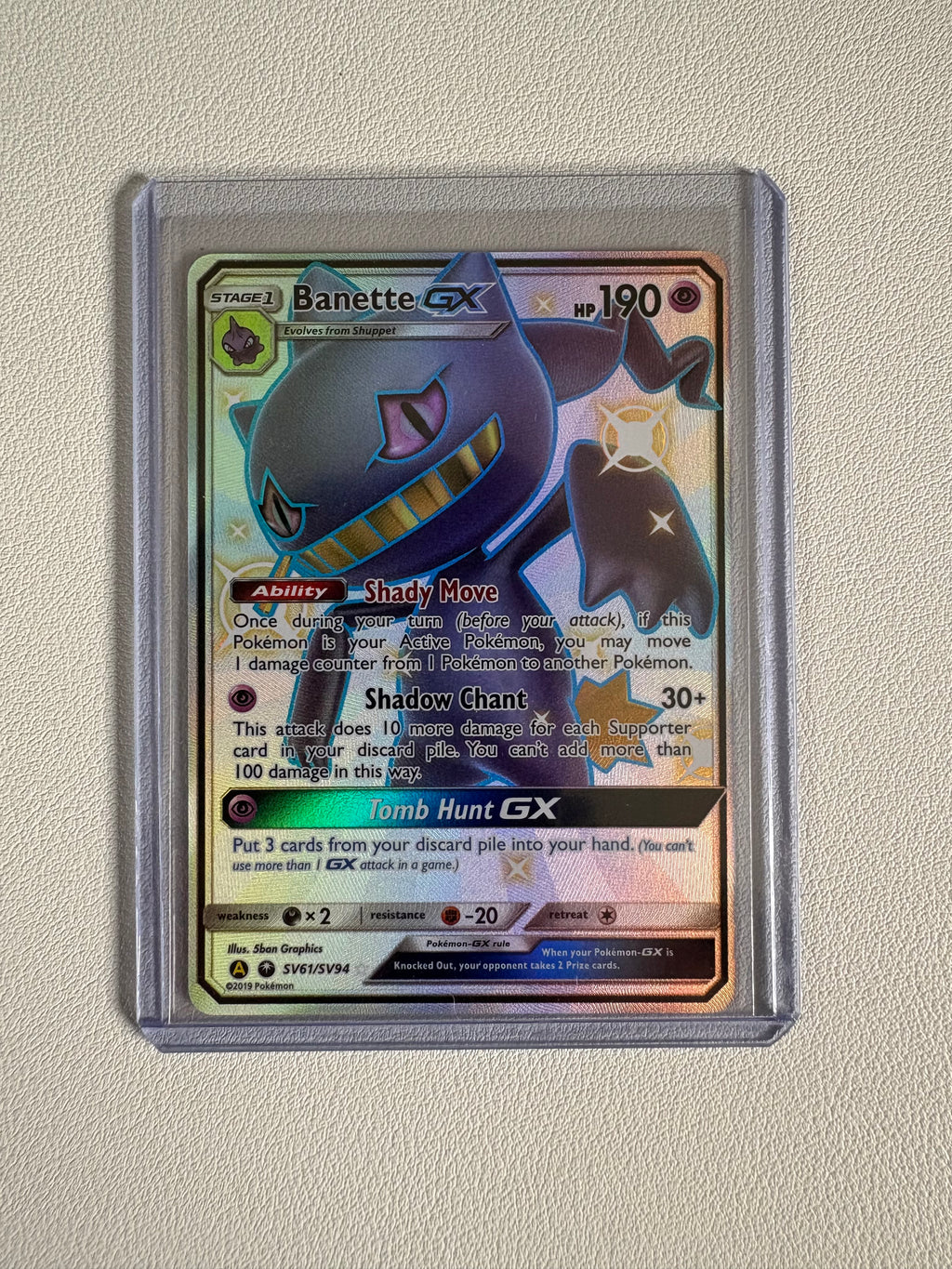 Banette GX Hidden Fates: Shiny Vault - Shiny Holo Rare -SV61/SV94 Near Mint