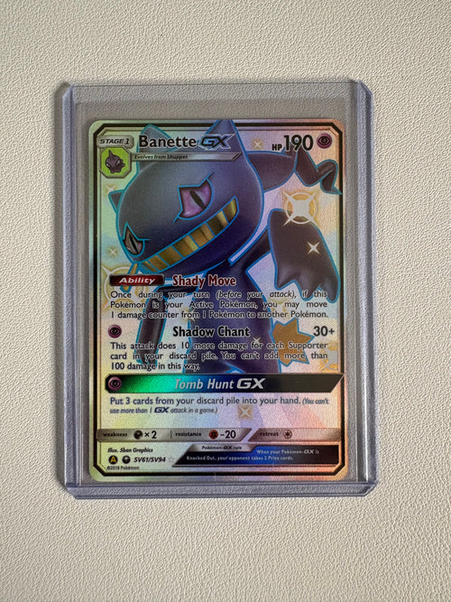 Banette GX Hidden Fates: Shiny Vault - Shiny Holo Rare -SV61/SV94 Near Mint